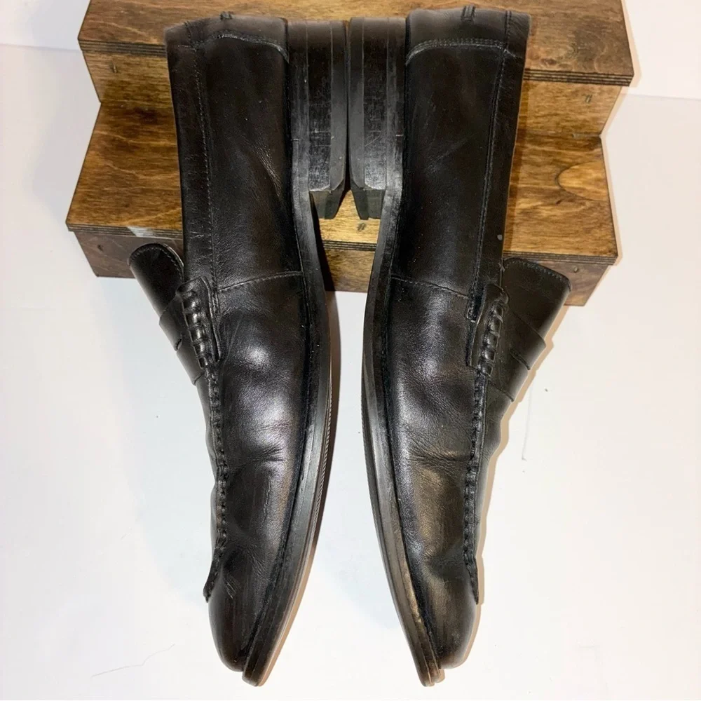 Banana Republic Men’s Penny Loafers Black Italian Leather Ortholite 11.5 M
